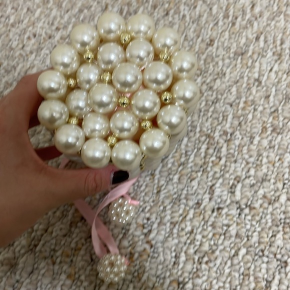 Brand New SHEIN 2 In 1 Faux Pearl Beaded Bucket Bag - Picture 3 of 6